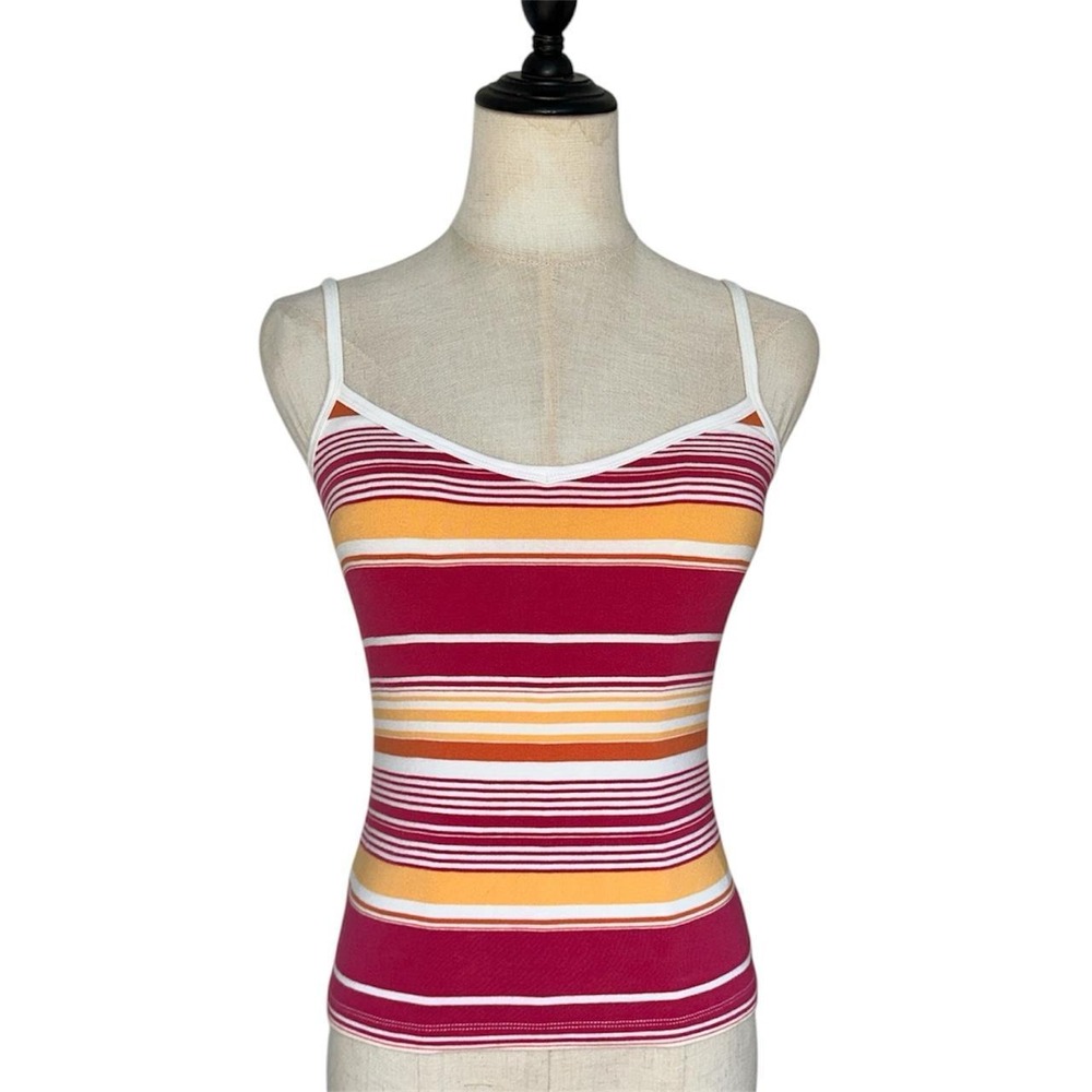 Smart Set Cami Top Womens XS Pink Orange Striped Excellent Y2K 90s Tank